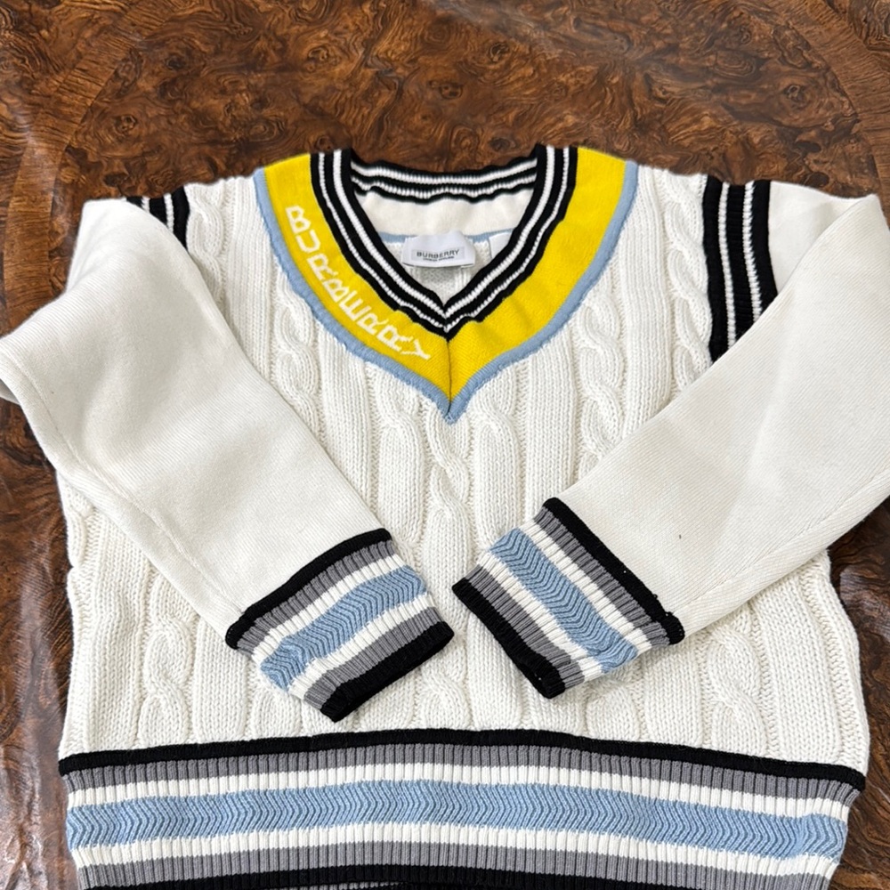 Burberry White and Yellow Casual Bottoms